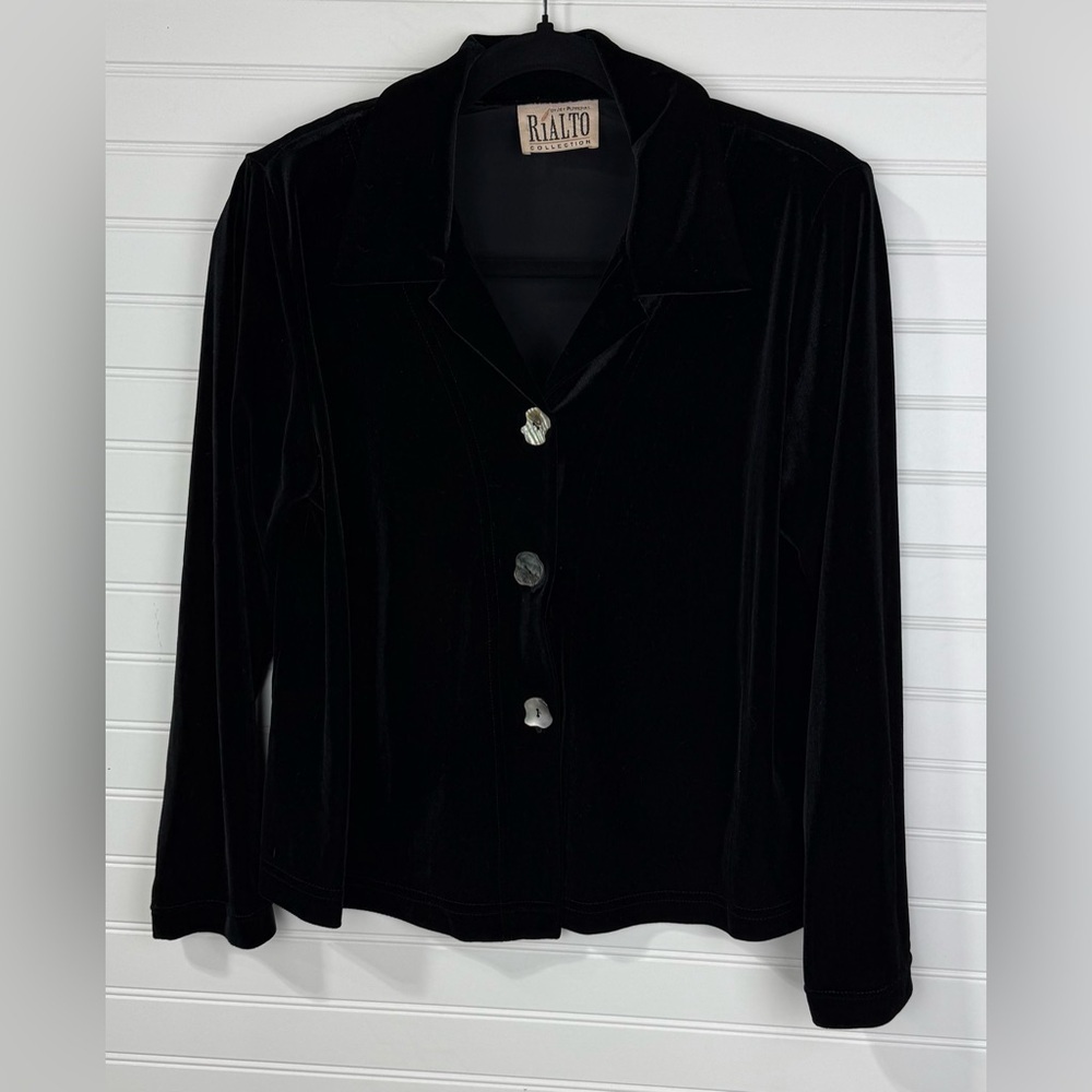 Vintage Rialto Collection by Joy Perreras. XS black velvet cardigan. - Picture 2 of 5